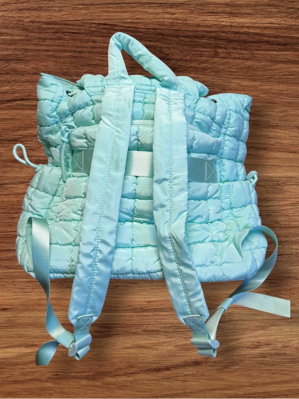 Iris Puff Backpack by Iris & Rainbow features a mint green quilted puffer design - Picture 7 of 7